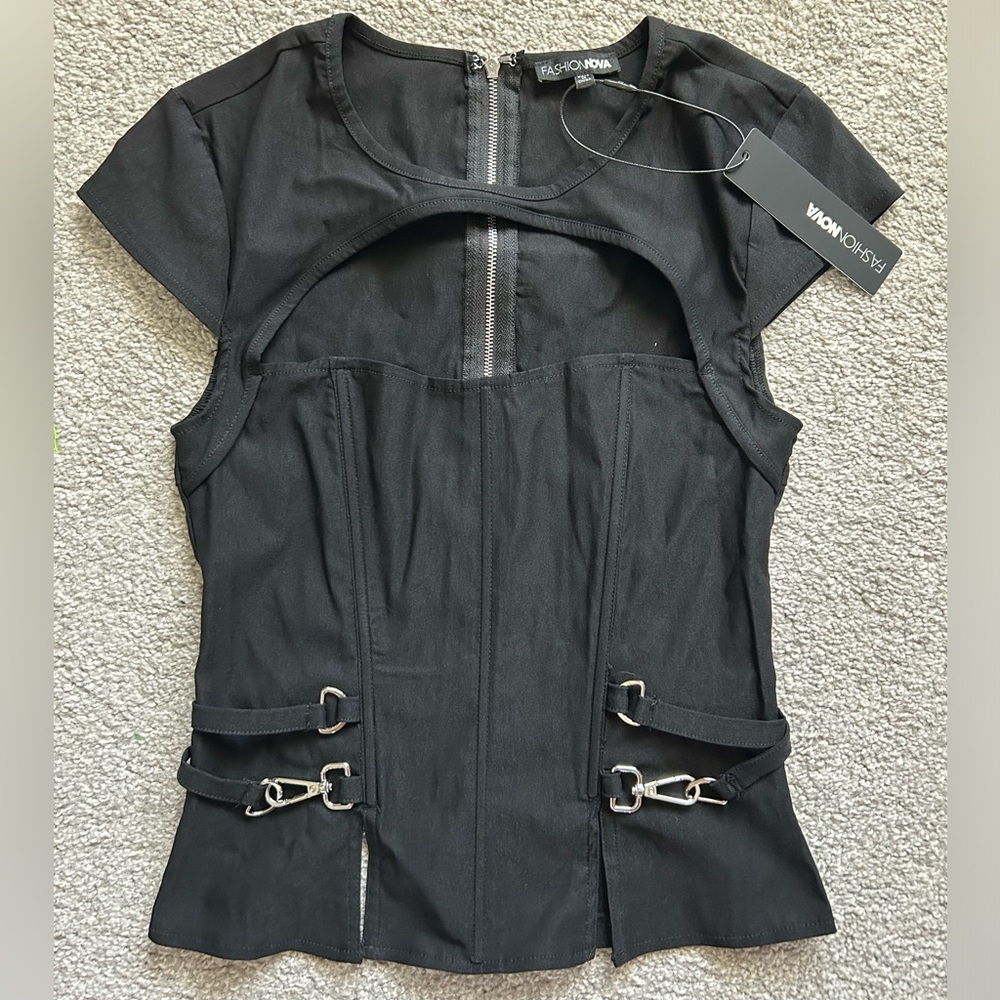 Fashion Nova Black corset top
